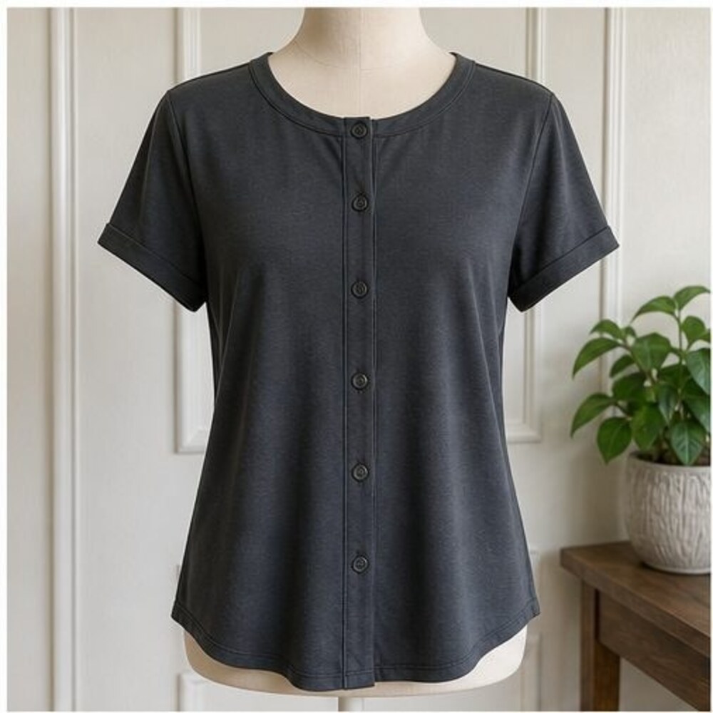 Charcoal Tunic Blouse